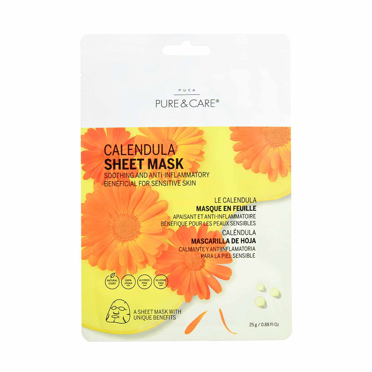 Calendula Sheet Mask for sensitive skin I PUCA - PURE & CARE